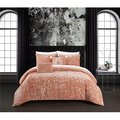 Chic Home Chic Home BCS20666-BIB-US Julianna Comforter Queen Set with Crinkle Crushed Velvet Bed In A Bag - Sheet Set Decorative Pillow Shams; Blush - 9 Piece BCS20666-BIB-US